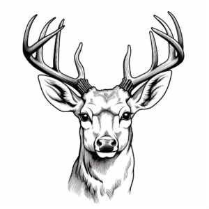 Whitetail Deer Head Coloring Pages for Hunting Enthusiasts 1