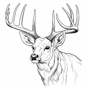Whitetail Deer Head Coloring Pages for Hunting Enthusiasts 2