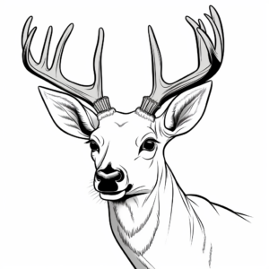 Whitetail Deer Head Coloring Pages for Hunting Enthusiasts 3