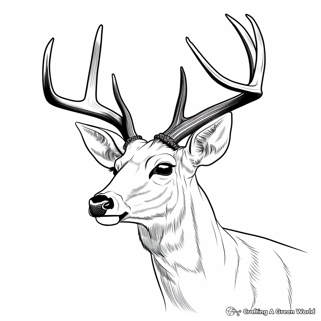 Whitetail Deer Head Coloring Pages for Hunting Enthusiasts 4