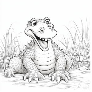 Wild Alligator Safari Coloring Pages 2