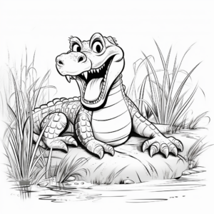 Wild Alligator Safari Coloring Pages 3