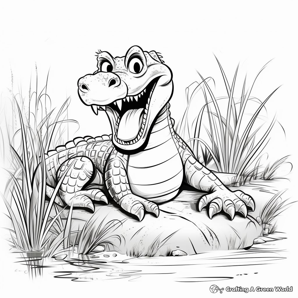 Wild Alligator Safari Coloring Pages 3