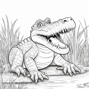 Wild Alligator Safari Coloring Pages 4