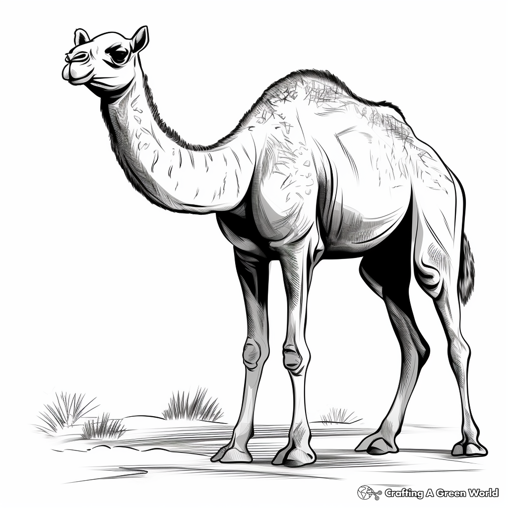 Wild Arabian Camel Coloring Pages 1