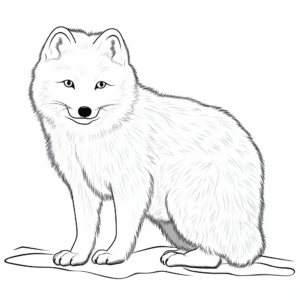 Wild Arctic Fox Chasing Prey Coloring Pages 1