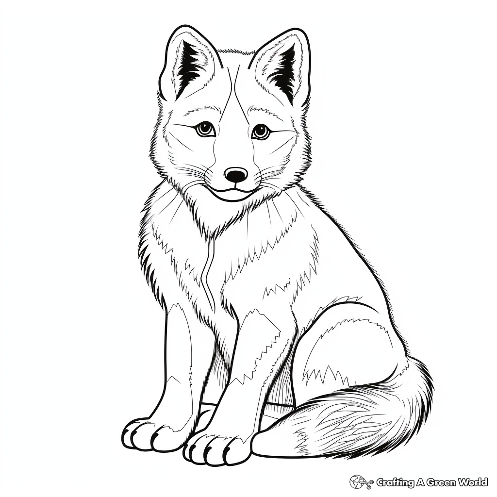 Wild Arctic Fox Chasing Prey Coloring Pages 2