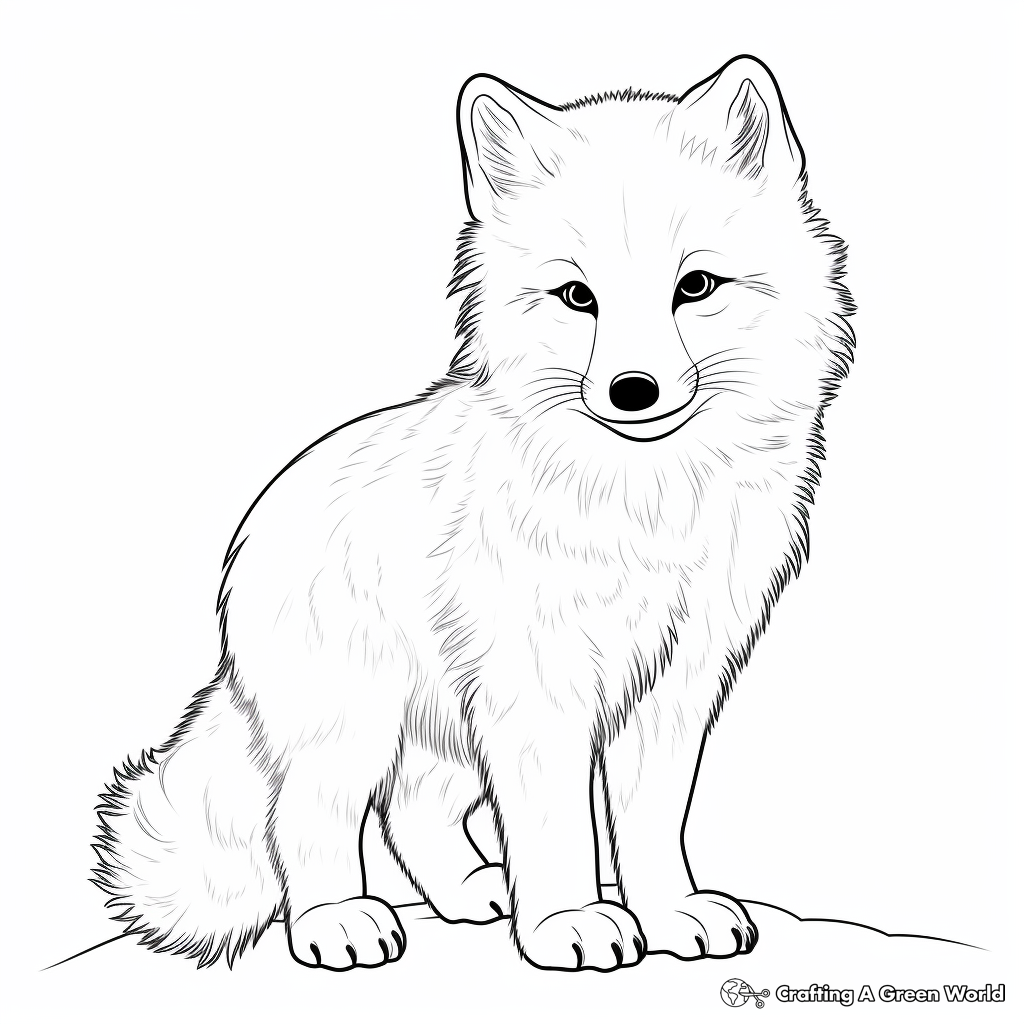 Wild Arctic Fox Chasing Prey Coloring Pages 3