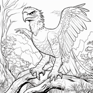 Wild Atrociraptor Coloring Pages: A Nature Scene 1