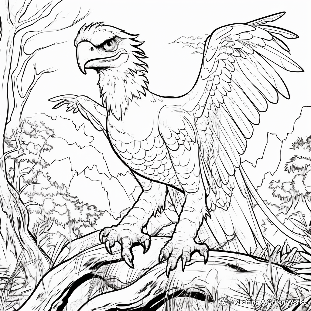 Wild Atrociraptor Coloring Pages: A Nature Scene 1