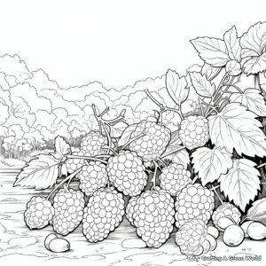 Wild Blackberry Bush Coloring Pages for Adults 4