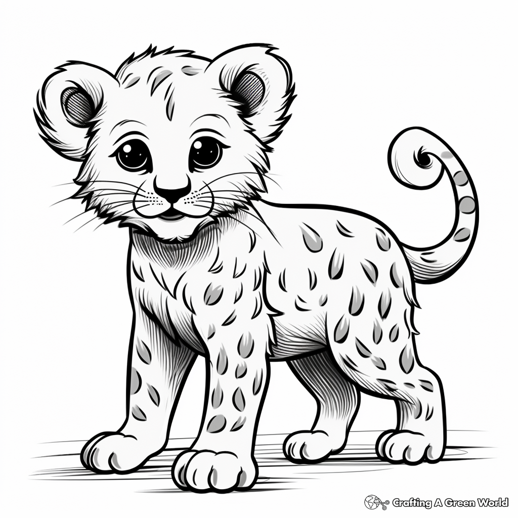 Wild Cheetah Cat Coloring Pages 1