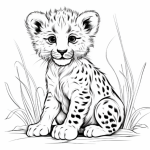 Wild Cheetah Cat Coloring Pages 4