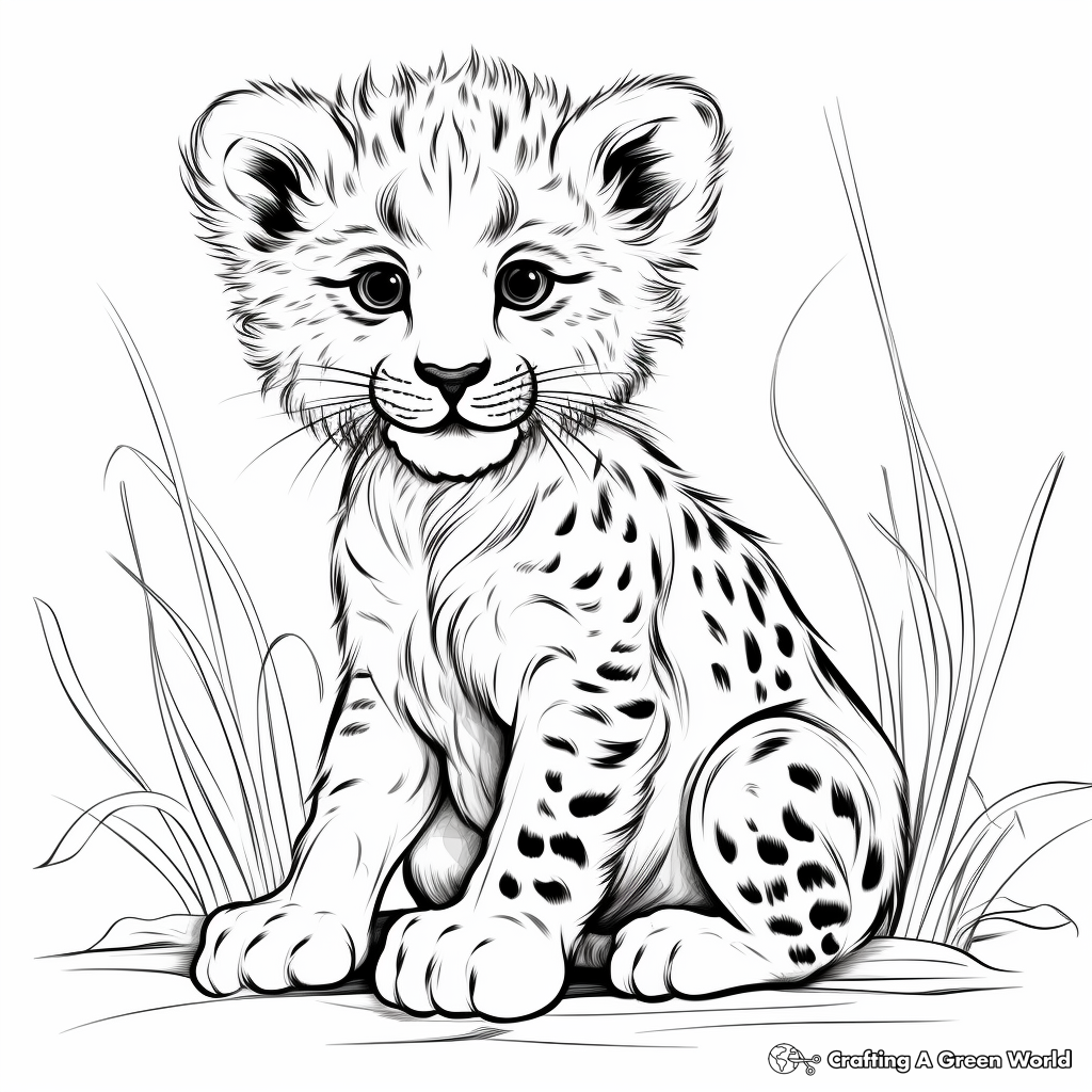 Wild Cheetah Cat Coloring Pages 4