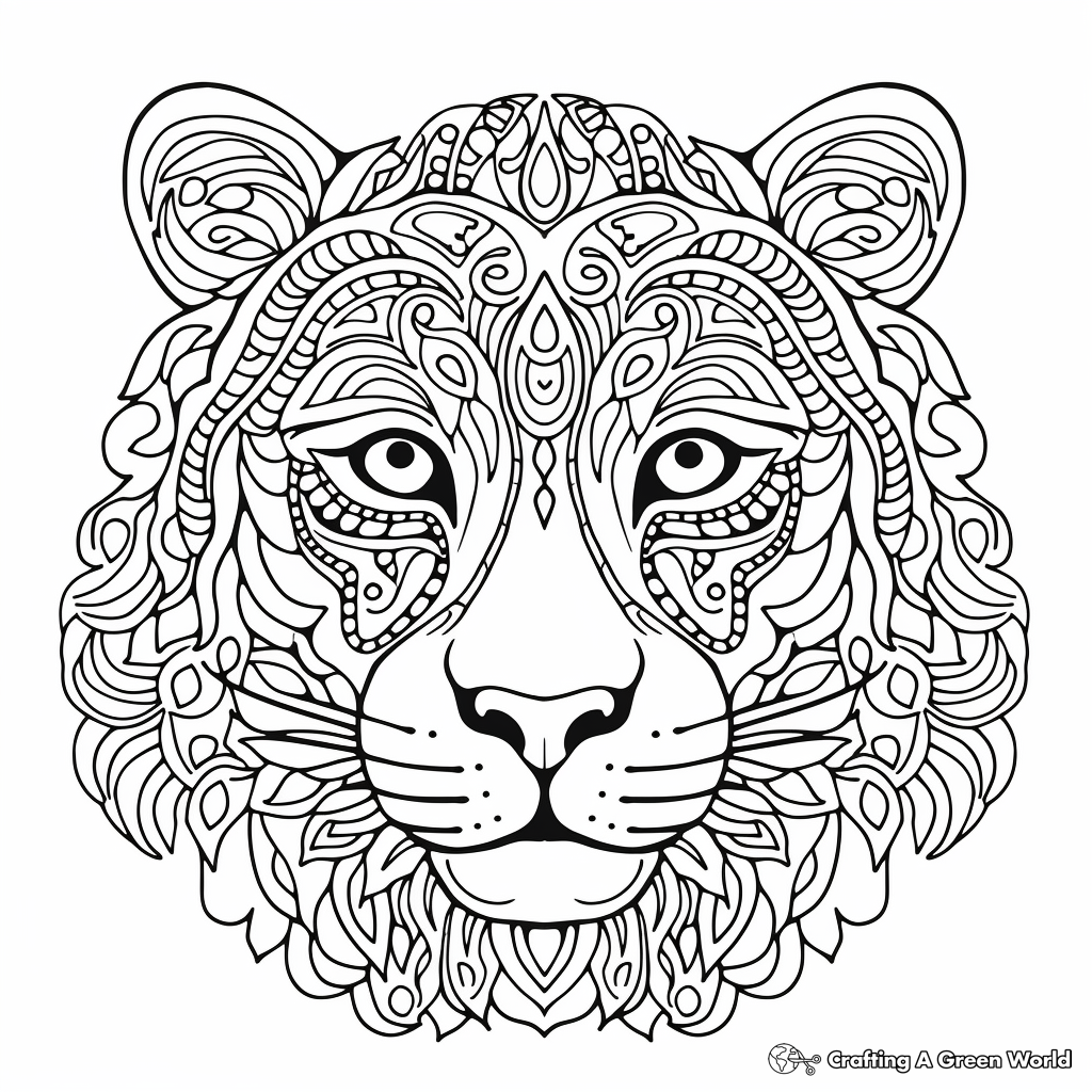 Wild Jaguar Face Coloring Pages for Adventure 2