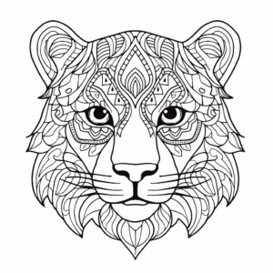 Wild Jaguar Face Coloring Pages for Adventure 3