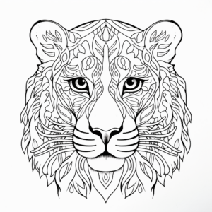 Wild Jaguar Face Coloring Pages for Adventure 4