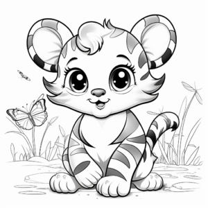 Wild Jungle Cat Bee Coloring Sheets 1