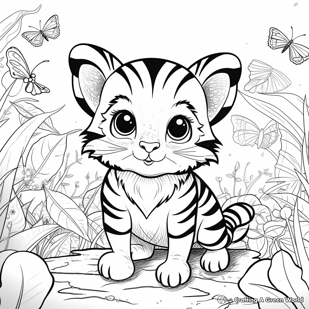 Wild Jungle Cat Bee Coloring Sheets 2