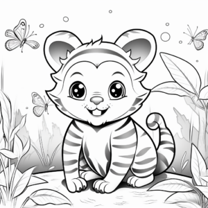 Wild Jungle Cat Bee Coloring Sheets 4