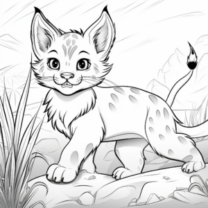 Wild Lynx Cat Coloring Pages for Adventure Seekers 4