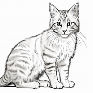 Wild Lynx Point Tabby Cat Coloring Pages 1