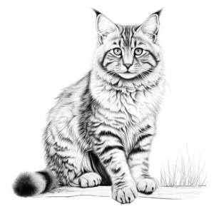 Wild Lynx Point Tabby Cat Coloring Pages 2