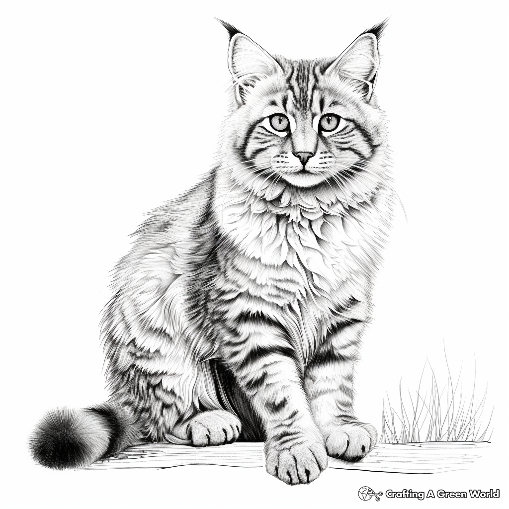 Wild Lynx Point Tabby Cat Coloring Pages 2
