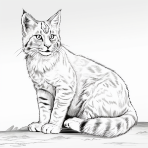 Wild Lynx Point Tabby Cat Coloring Pages 3