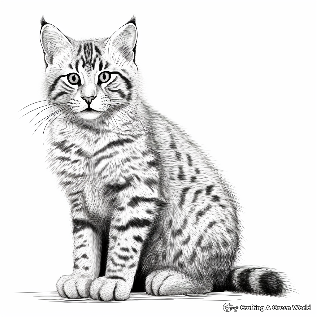 Wild Lynx Point Tabby Cat Coloring Pages 4