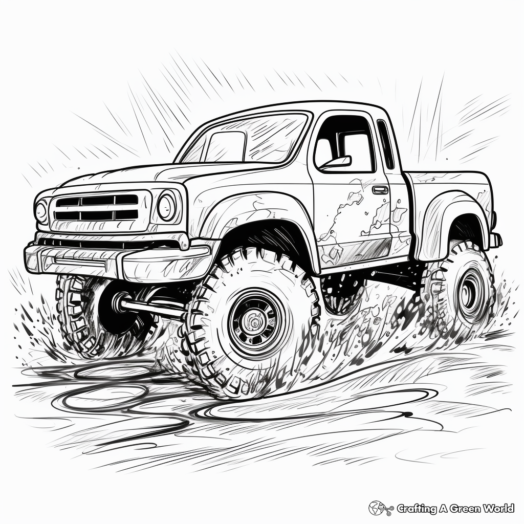 Wild Mud Bogging Truck Coloring Sheets 1