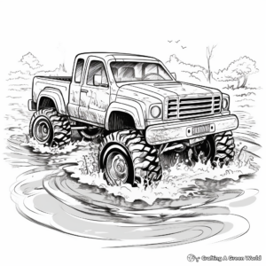 Wild Mud Bogging Truck Coloring Sheets 2