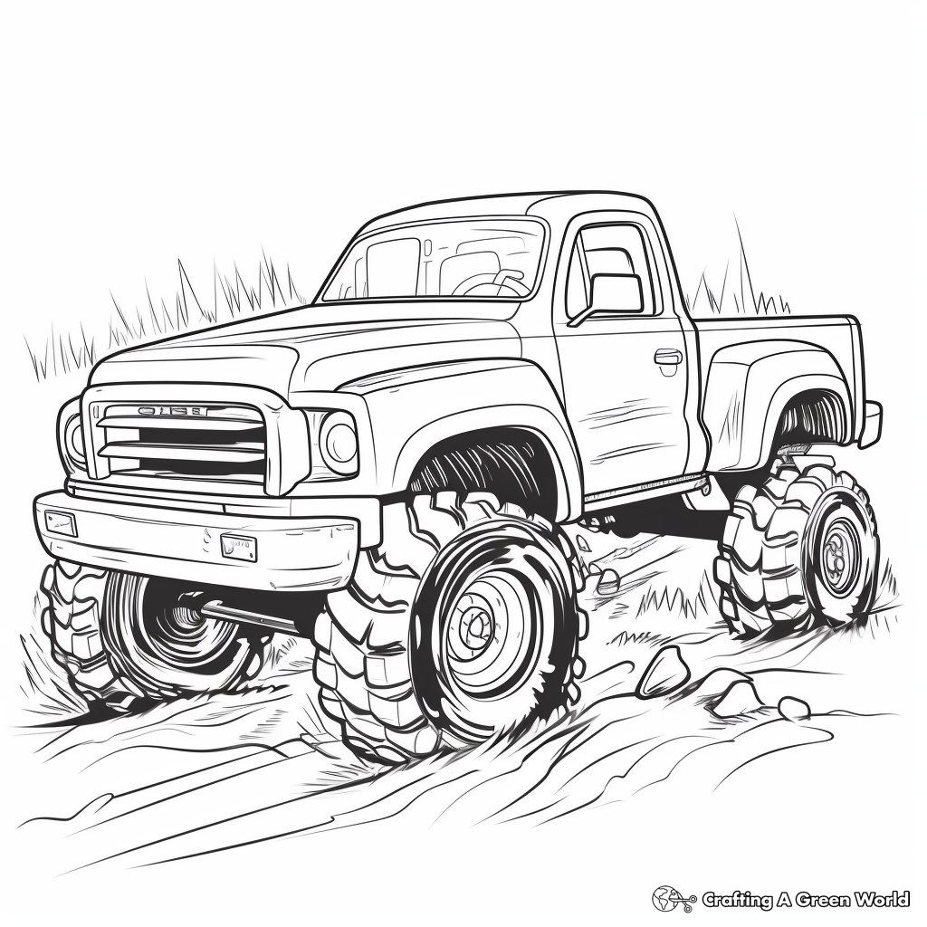 Wild Mud Bogging Truck Coloring Sheets 4