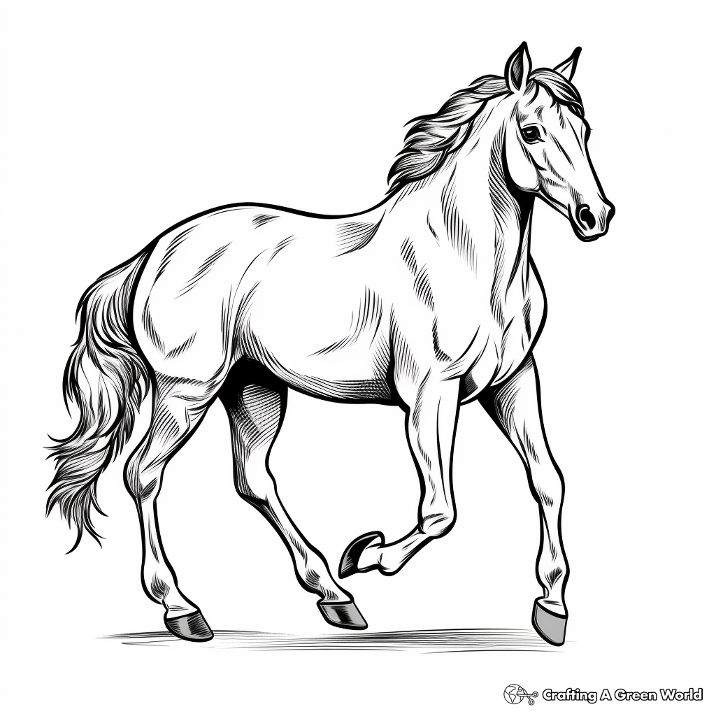 Wild Mustang Horse Coloring Pages 1