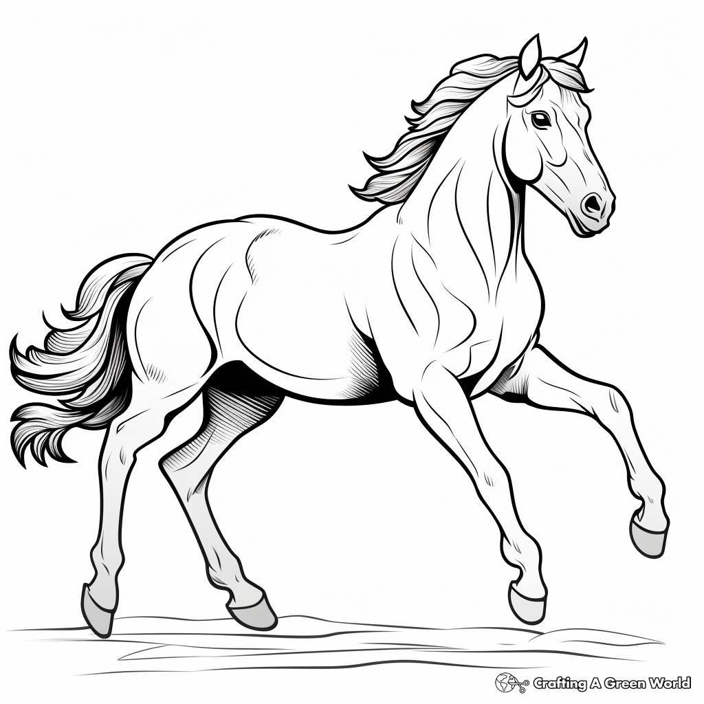 Wild Mustang Horse Coloring Pages 2