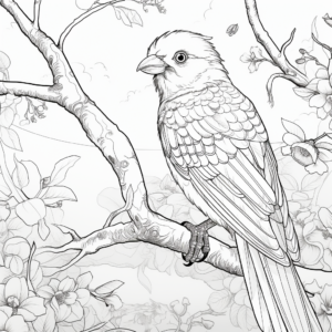 Wild Parrot Jungle Scene Coloring Pages 2