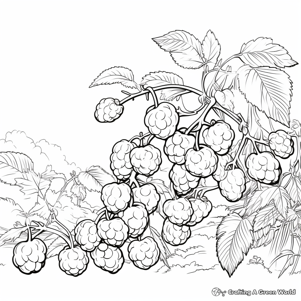 Wild Raspberry Bush Coloring Pages 3