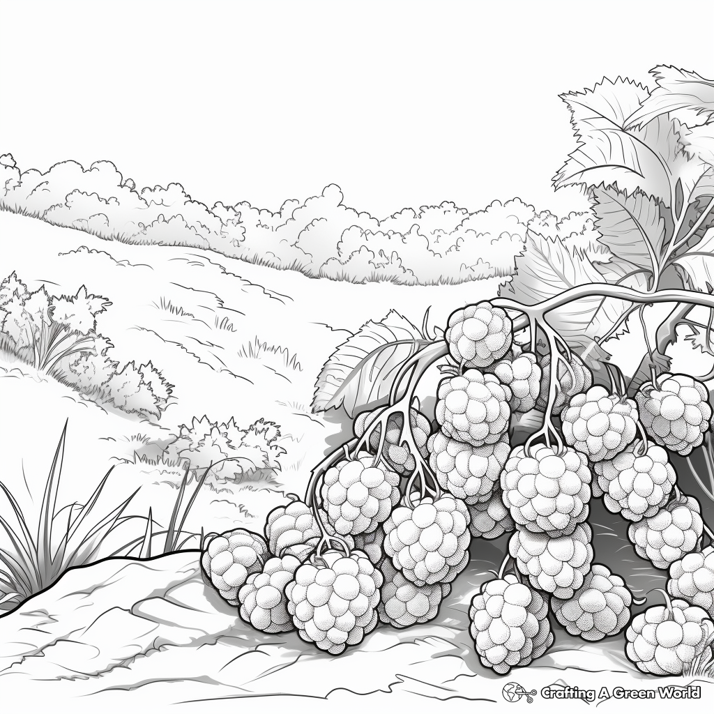 Wild Raspberry Bush Coloring Pages 4