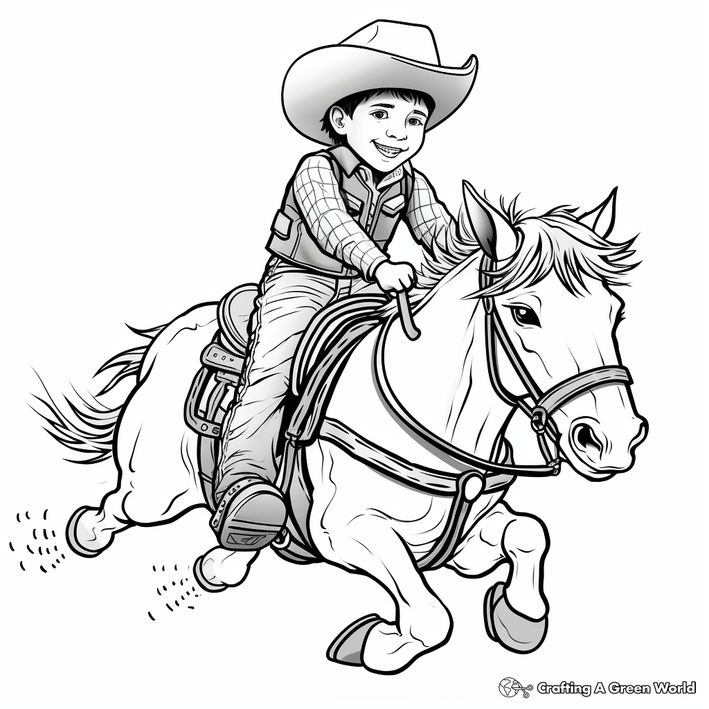 Wild West Bull Riding Coloring Pages 2