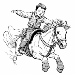 Wild West Bull Riding Coloring Pages 3