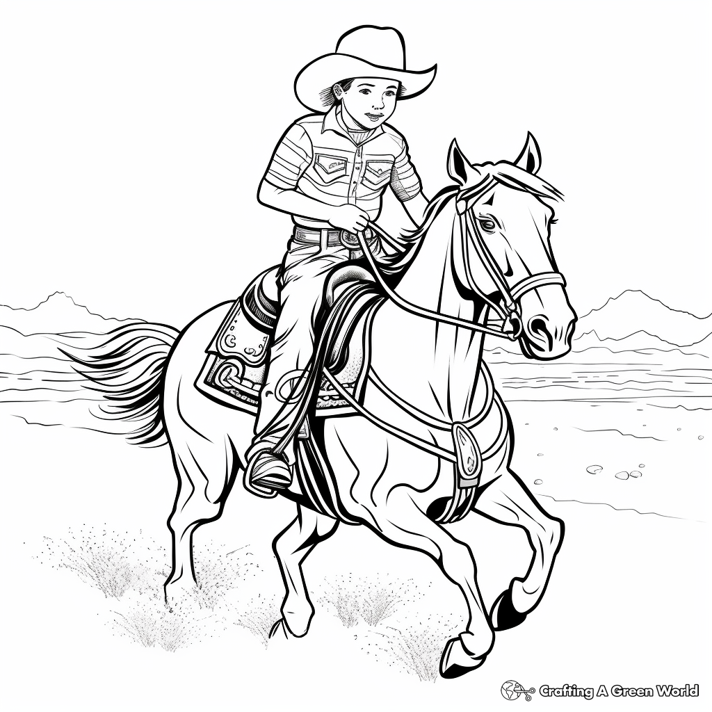 Wild West Bull Riding Coloring Pages 4