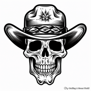 Wild-West Cowboy Skull Coloring Pages 3