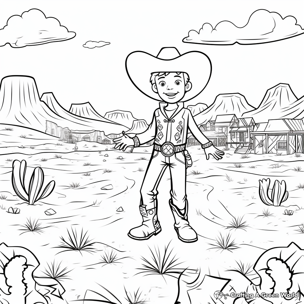 Wild West Cowboy Stage Coloring Pages 3