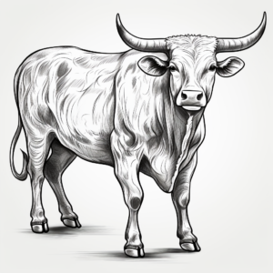 Wild West Longhorn Bull Coloring Pages 2