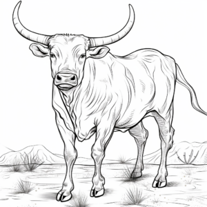 Wild West Longhorn Bull Coloring Pages 3