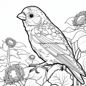 Wildlife American Goldfinch Habitat Coloring Pages 1