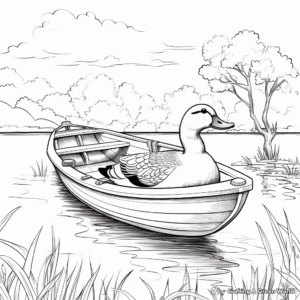 Wildlife and Rowboat Scenery Coloring Pages 3
