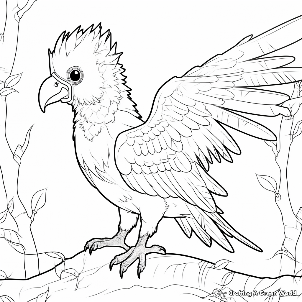 Wildlife Inspired Black Cockatoo Coloring Pages 3