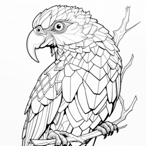 Wildlife Inspired Green Parrot Coloring Pages 2