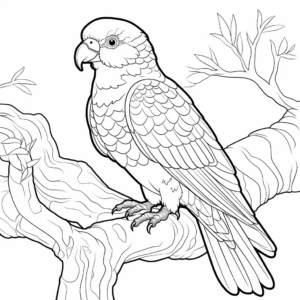 Wildlife Inspired Green Parrot Coloring Pages 4